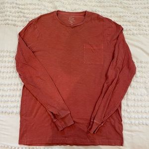 j crew garment dyed pocket long sleeve tee